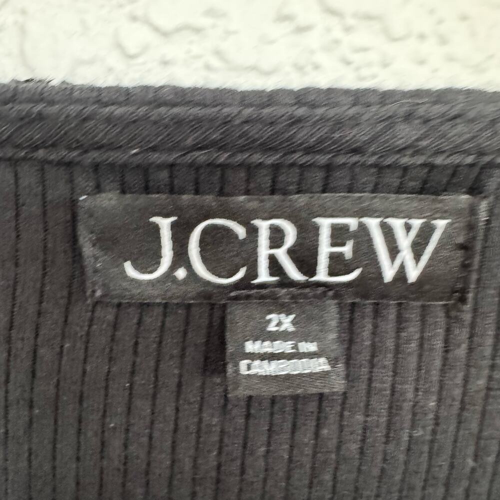 J.Crew Vintage rib lady jacket Cardigan chain trim Black Sz 2X Old Money Preppy - Picture 7 of 9